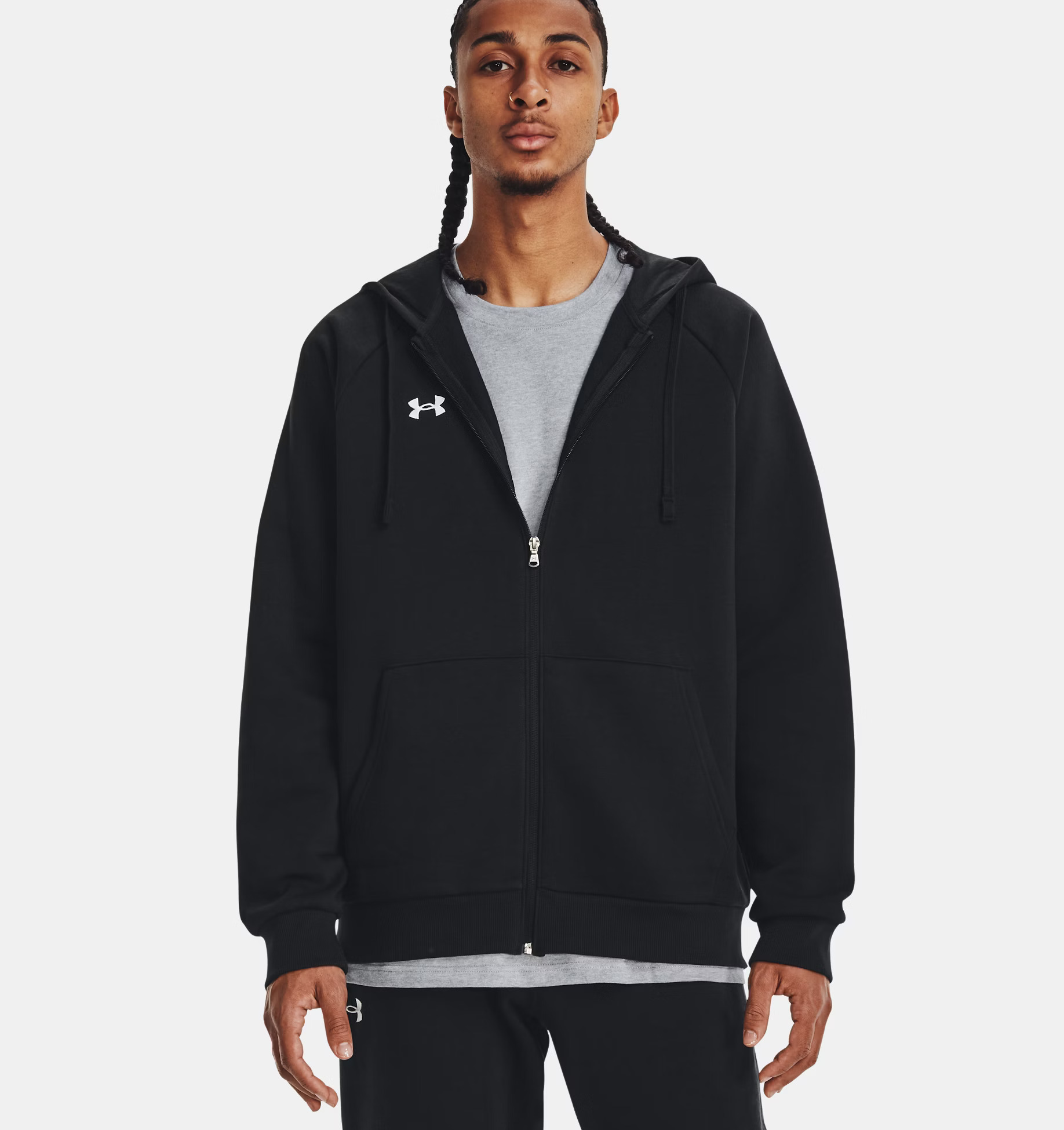 UNDER ARMOUR Felpa con cappuccio UA Rival Fleece Full-Zip da uomo